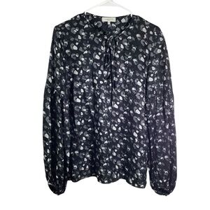 Lafayette 148 New York Lupe Leopard Print Silk Blouse